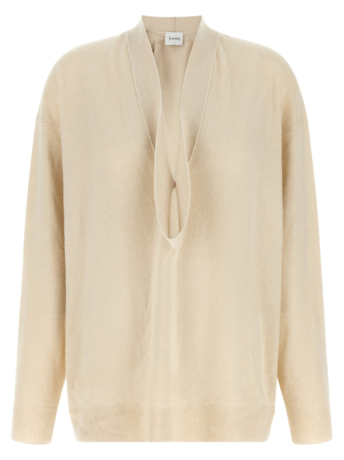 NUDE Beige Wool Cardigan