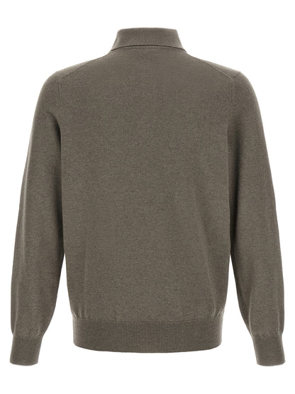 Brunello Cucinelli Bicolor Cashmere Polo Shirt