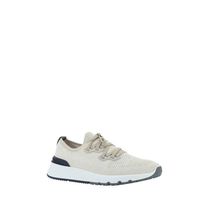 Brunello Cucinelli White Cotton Athletic Sneakers