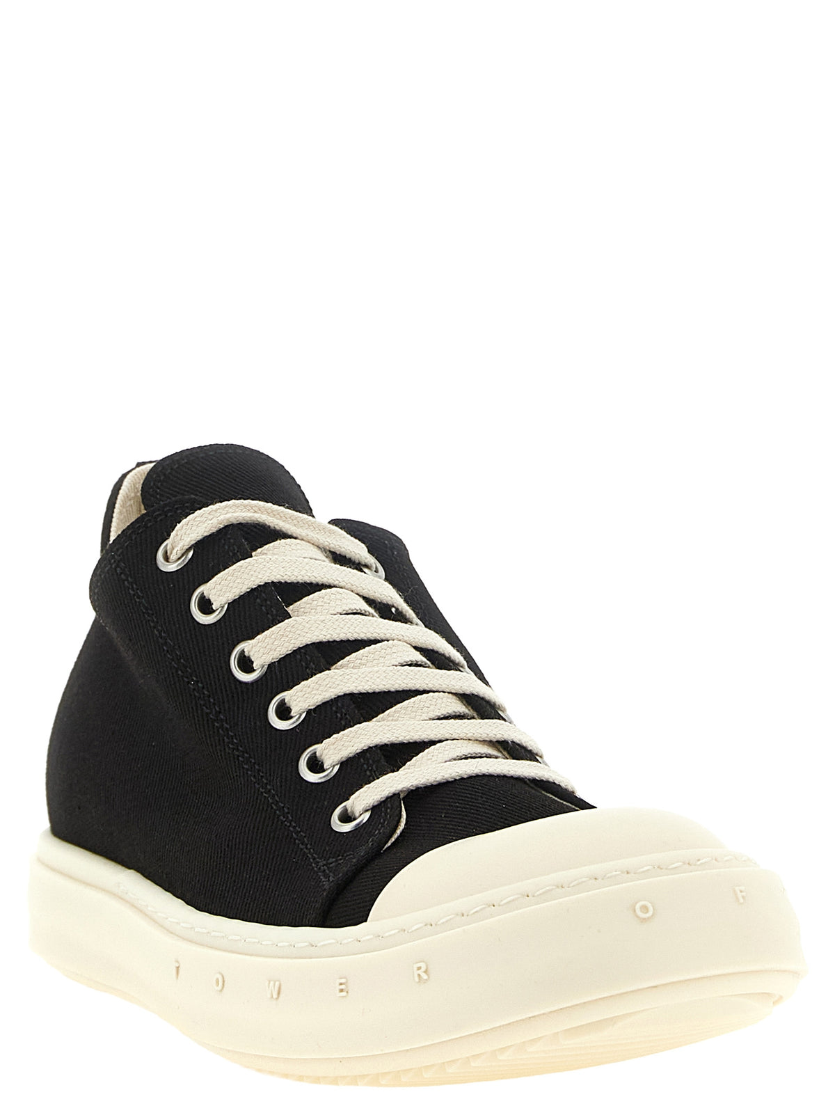 DRKSHDW Black Cotton Low Top Sneakers