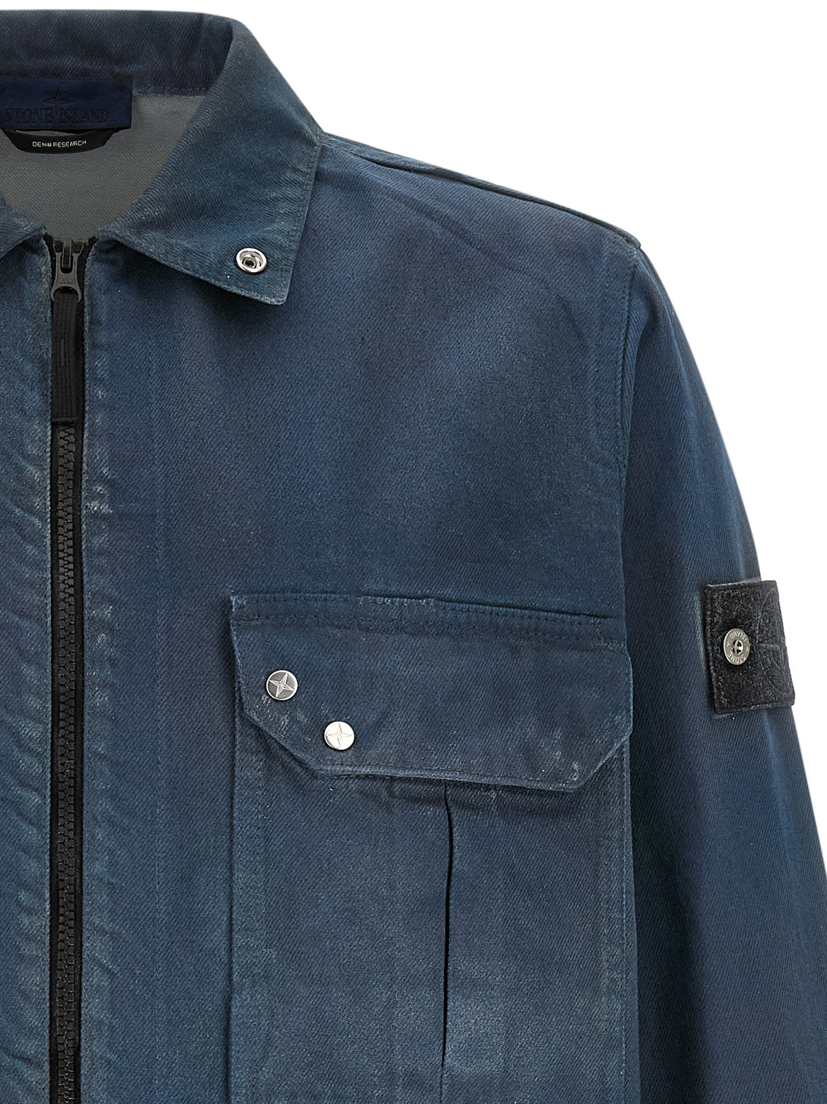Stone Island Blue Cotton Blouse