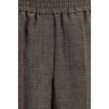 Brunello Cucinelli Brown Linen Casual Pants