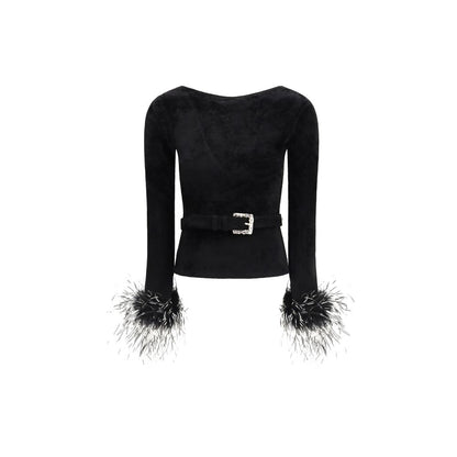 Self-Portrait Black Viscose Blouse