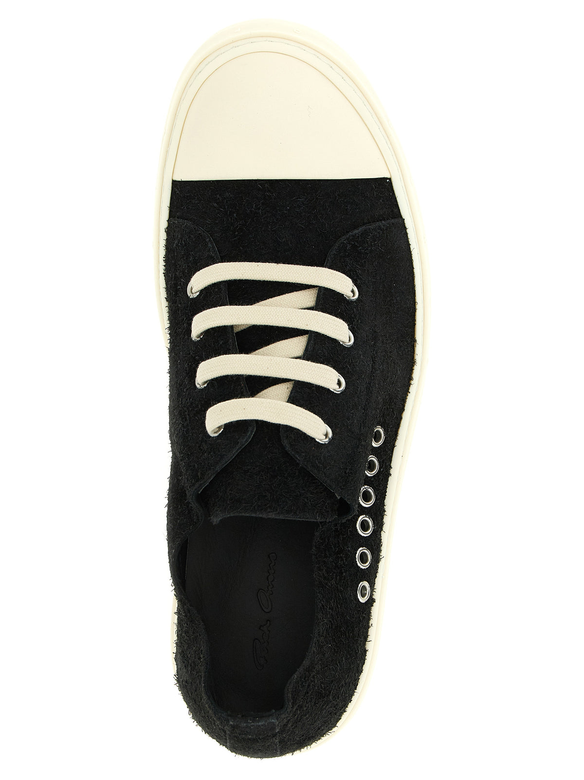 Rick Owens Black Calfskin Low Top Sneakers