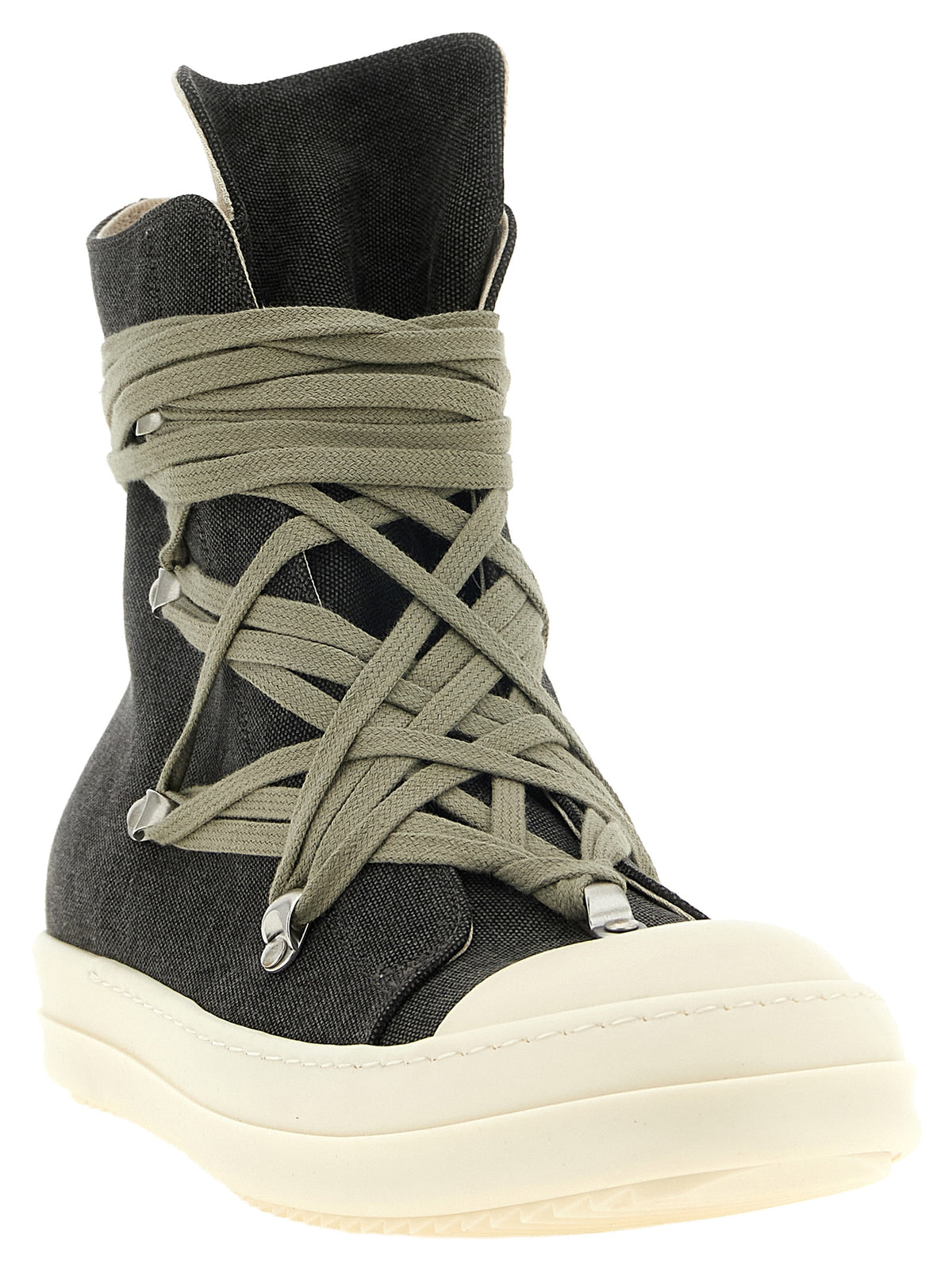 DRKSHDW Black Cotton High Top Sneakers