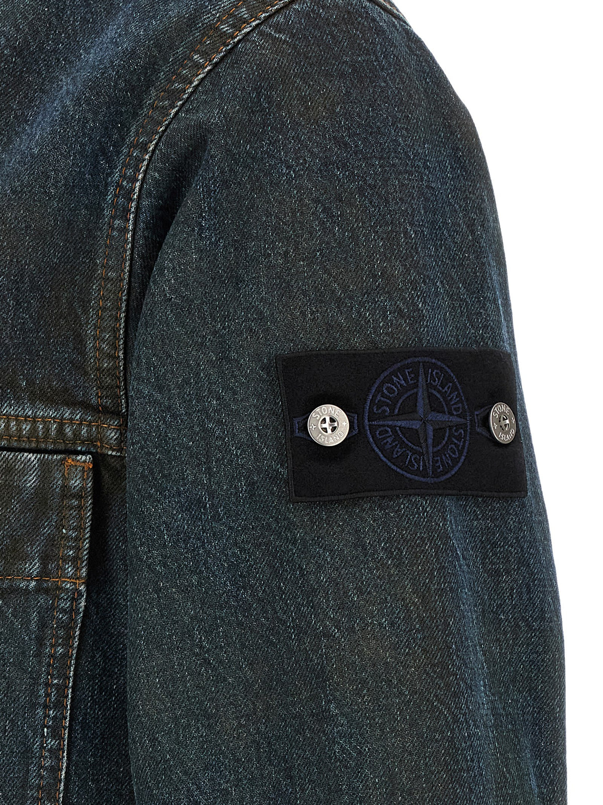 Stone Island Blue Cotton Denim Jacket