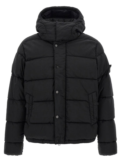 Stone Island Black Virgin Wool Full-Length Jacket