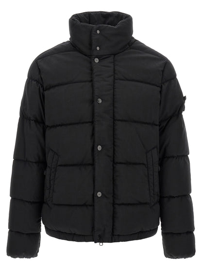 Stone Island Black Virgin Wool Full-Length Jacket