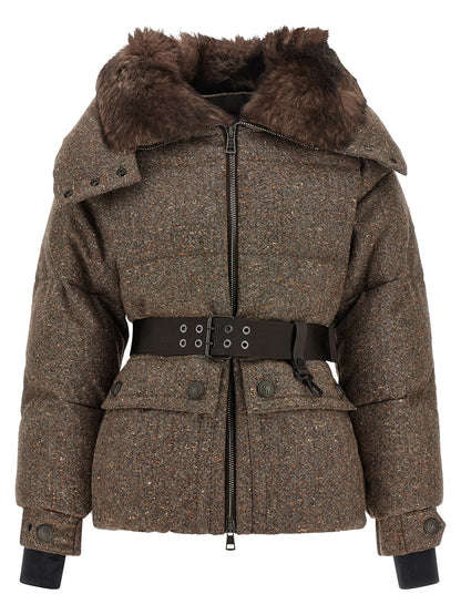 Moncler Grenoble Brown Leather Full-Length Jacket