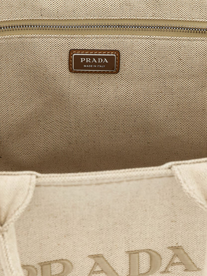 Prada Beige Cotton Tote Bag