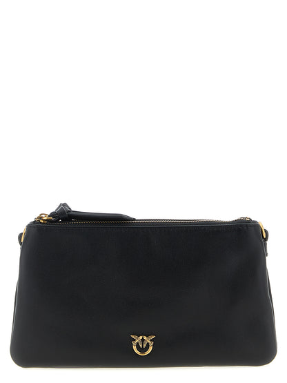 PINKO Black Calfskin Crossbody Bag