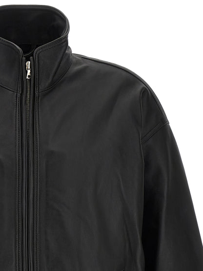 SSSTEIN Black Lambskin Leather Jacket
