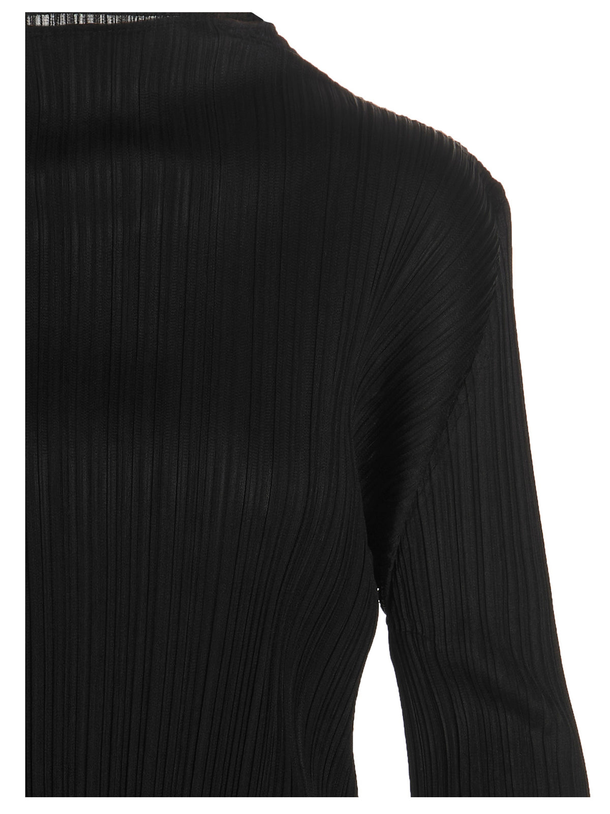 PLEATS PLEASE ISSEY MIYAKE Black Polyester Long Sleeve T-Shirt