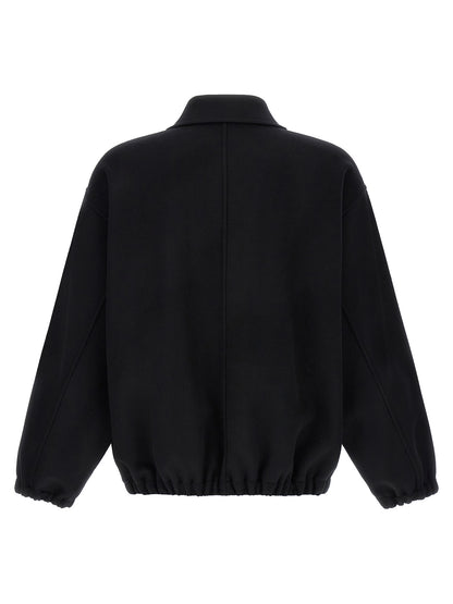 SSSTEIN Black Wool Full-Length Jacket