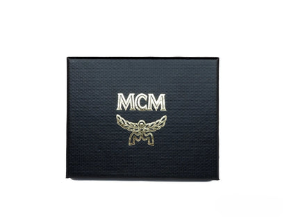 MCM Neon Yellow Visetos Diamond Logo Card Case Wallet