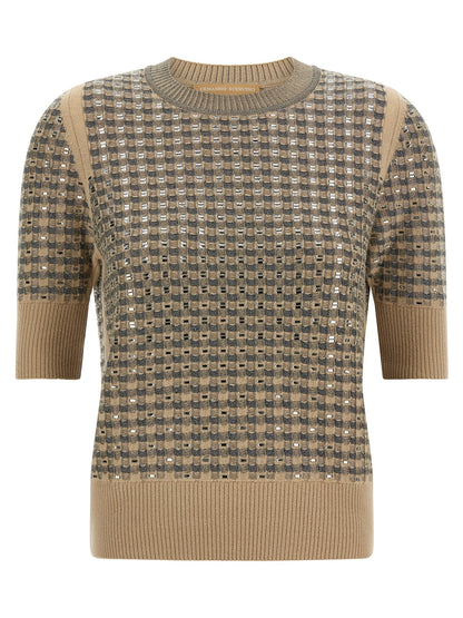 Ermanno Scervino Beige Virgin Wool Sweatshirt