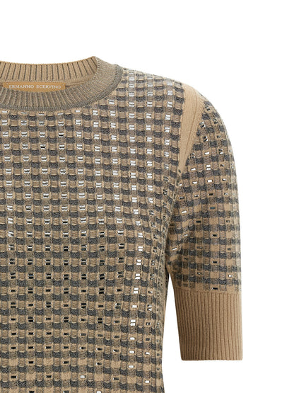 Ermanno Scervino Beige Virgin Wool Sweatshirt