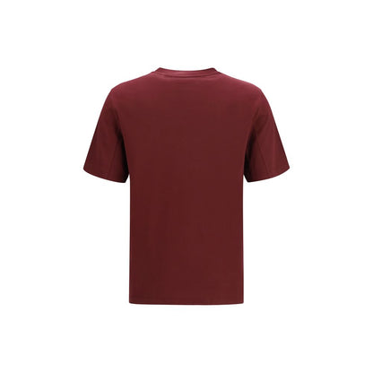 T-Shirt by Brunello Cucinelli for men in cotton bordeaux showcases a chic silhouette, artfully detailed with a chic and for a chic finish.
