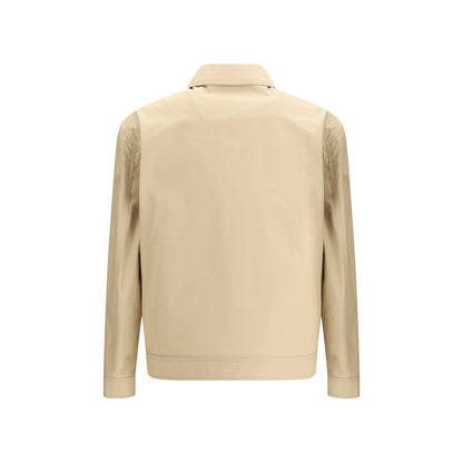 Overcoat by Moschino for men in cotton beige features a contemporary silhouette showcasing a contemporary and refined pockets for a sophisticated finish.