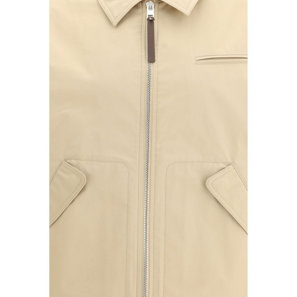 Overcoat by Moschino for men in cotton beige features an voluminous silhouette, showcasing distinct pockets and a voluminous for a truly voluminous aesthetic.