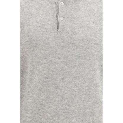Brunello Cucinelli Gray Cashmere Polo Shirt