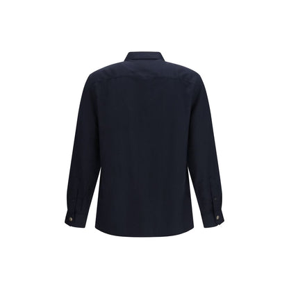 Brunello Cucinelli Blue Wool Oves Aries Shirt