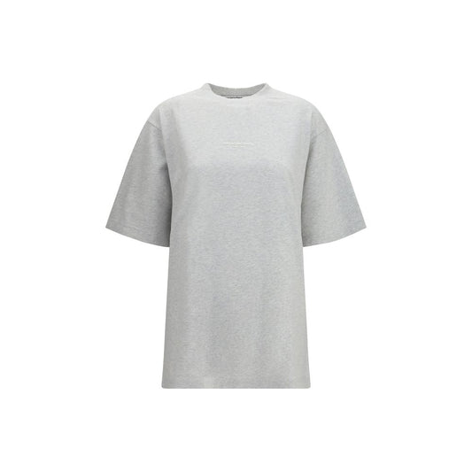 T-Shirt by Alexander Wang for women in cotton gray & print showcases a fashionable silhouette, elegantly detailed with a fashionable short-sleeve and round neckline for a sophisticated, high-fashion look.