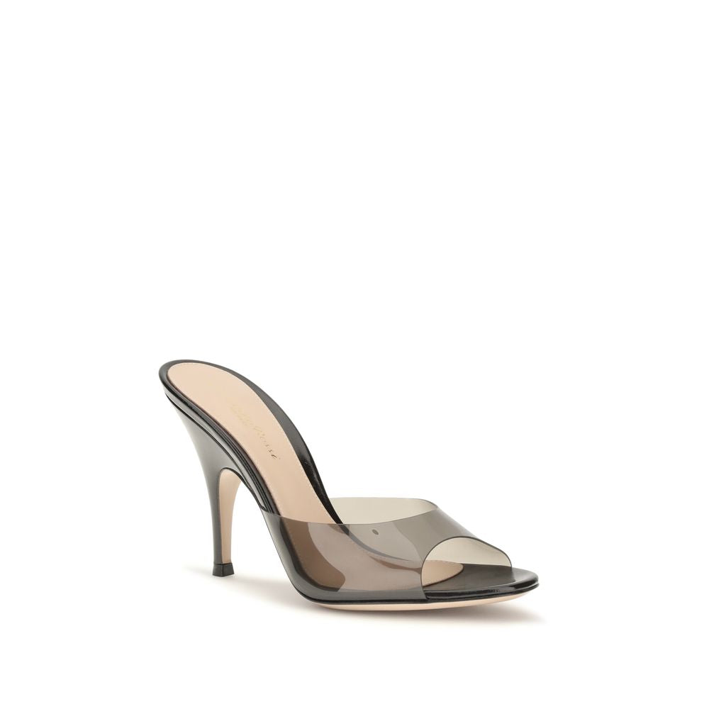 Gianvito Rossi Black Polyurethane Sandals
