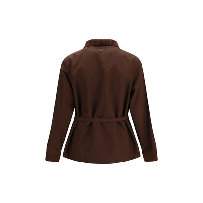 Prada Brown Polyester Full-Length Jacket