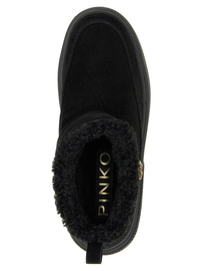 PINKO Black Polyester Ankle Boots