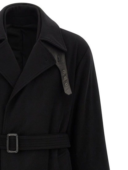SSSTEIN Black Wool Coat