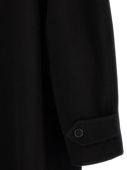 Overcoat by Jil Sander for men in wool black features a cosy chic silhouette, artfully detailed with a sophisticated and premium pockets for a cosy chic finish.
