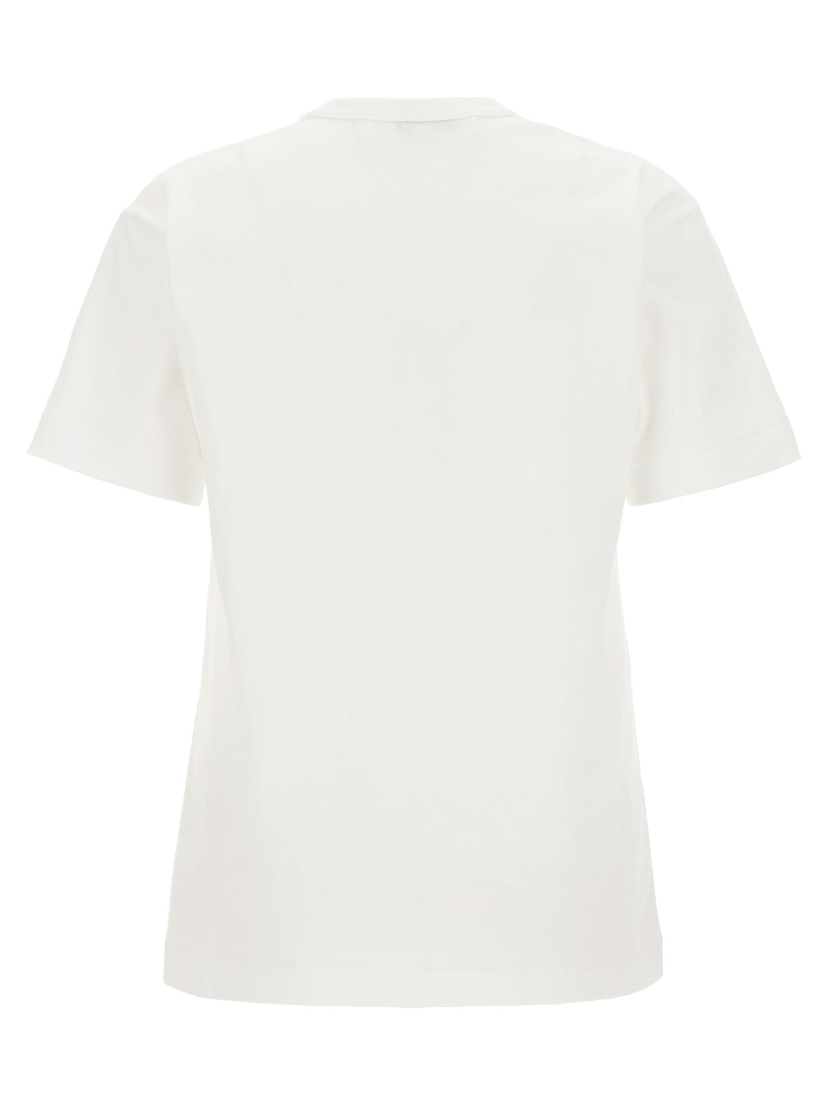 T-Shirt by Comme Des Garçons Play for women in cotton red, white & print showcases a chic silhouette, artfully detailed with a chic crew neckline and for a chic finish.