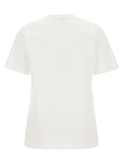 T-Shirt by Comme Des Garçons Play for women in cotton red, white & print showcases a chic silhouette, artfully detailed with a chic crew neckline and for a chic finish.