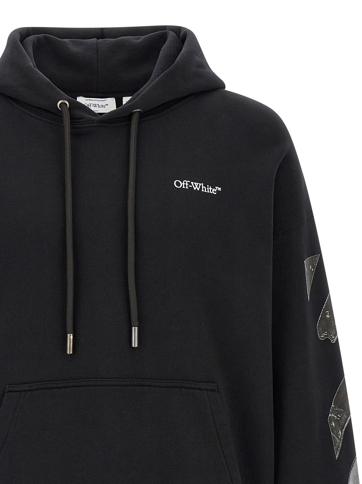 Sweatshirt Hoodie by Off-White for men in cotton black, white & print features a edgy silhouette, detailed with a edgy hooded neckline and for a refined finish.