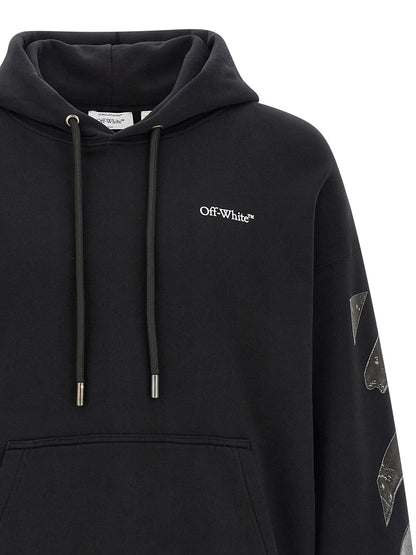Sweatshirt Hoodie by Off-White for men in cotton black, white & print features a edgy silhouette, detailed with a edgy hooded neckline and for a refined finish.