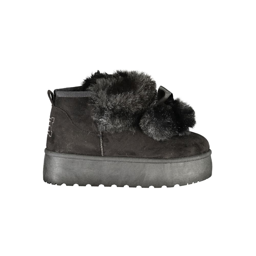 Platform Ankle Boots by Laura Biagiotti for women in polyester & polyurethane black features an high-performance silhouette, showcasing the sophisticated design of the Women's Polyester & Polyurethane Platform Ankle Boots with a platform and a refined .