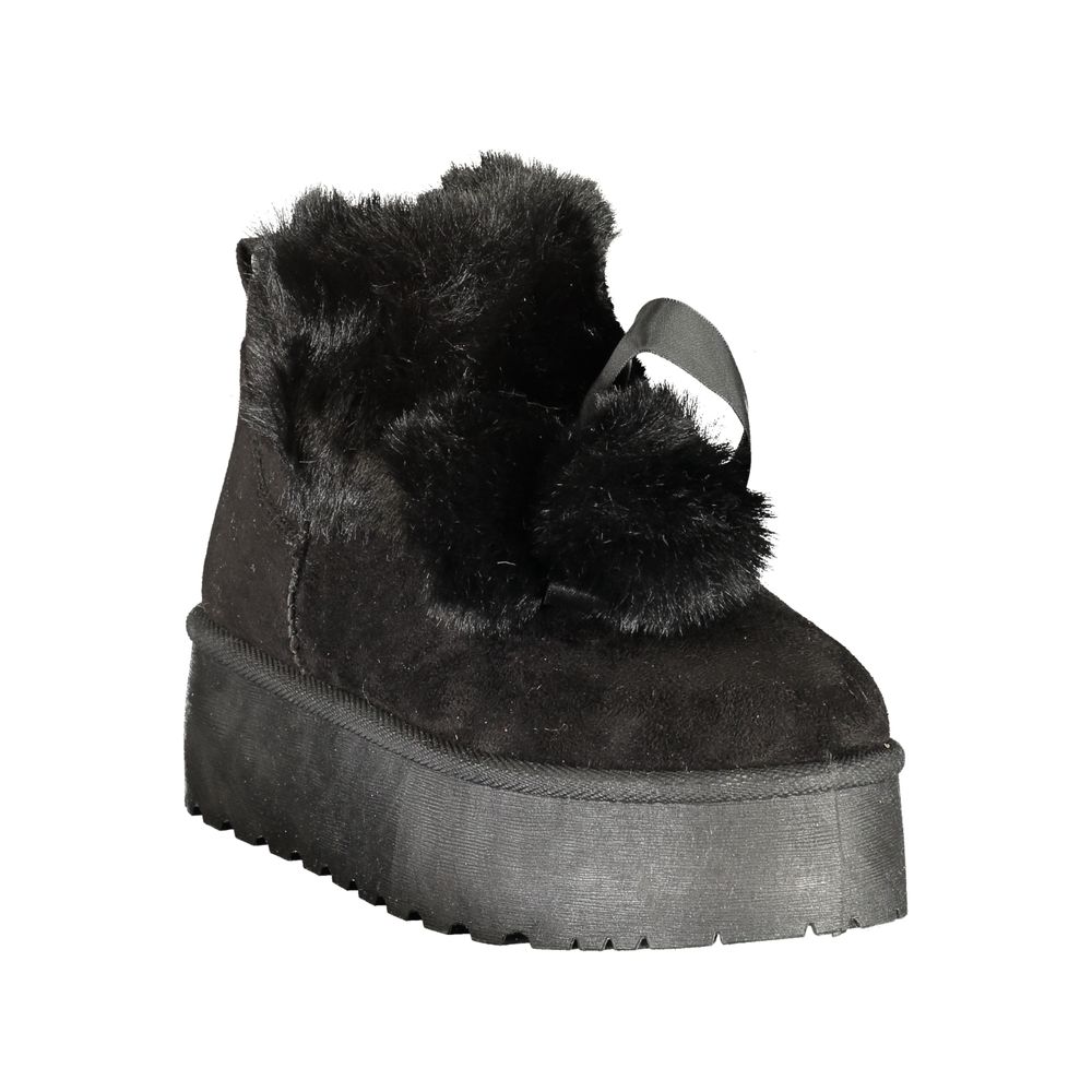 Platform Ankle Boots by Laura Biagiotti for women in polyester & polyurethane black features an enchanting design from the Women's Polyester & Polyurethane Platform Ankle Boots collection, highlighting a enchanting platform and for a refined look.