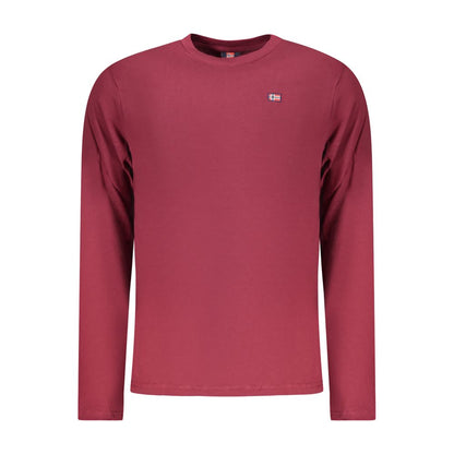 Activewear T-Shirt by Norway 1963 for men in cotton red features an contemporary design with , a long-sleeve length, and a contemporary crew neckline.
