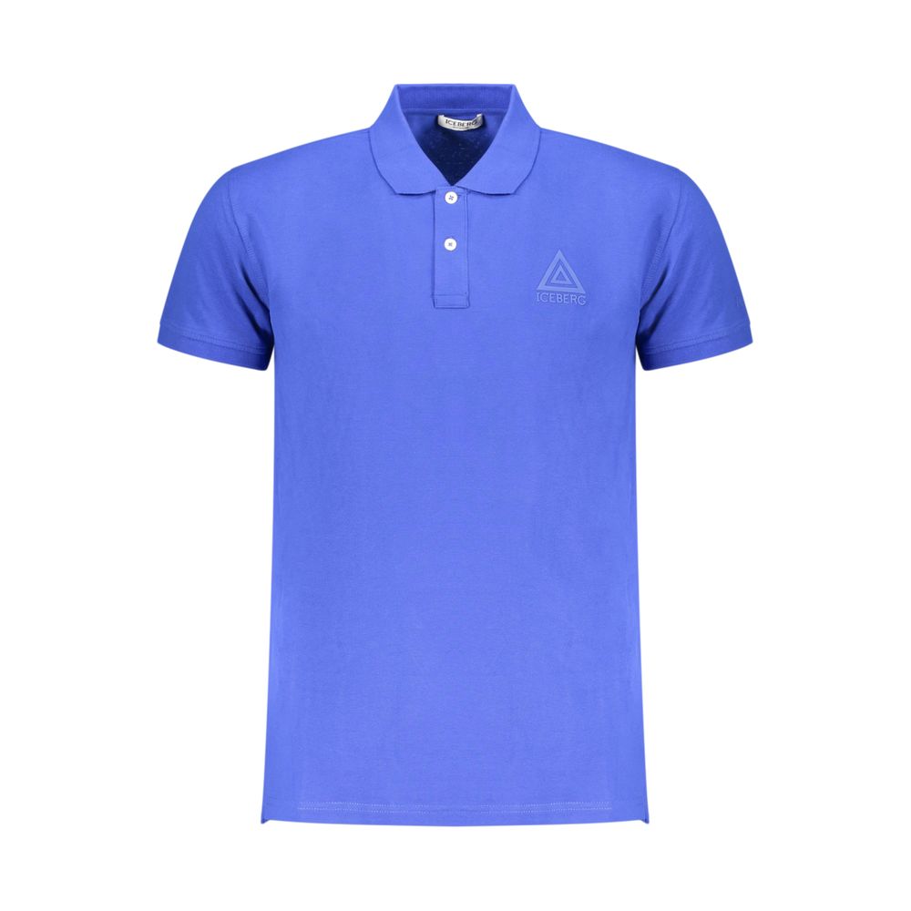 Polo Shirt by Iceberg for men in stretch cotton blue & print showcases a sharp silhouette, detailed with a refined and sharp for a sophisticated finish.