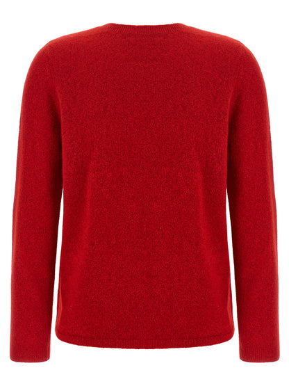 Cardigan by CO for women in cashmere cotton & silk red features a nuanced silhouette with a refined and nuanced detailing for a sophisticated look.