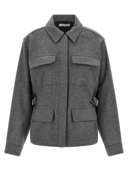 CO Gray Virgin Wool Full-Length Jacket