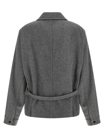 CO Gray Virgin Wool Full-Length Jacket