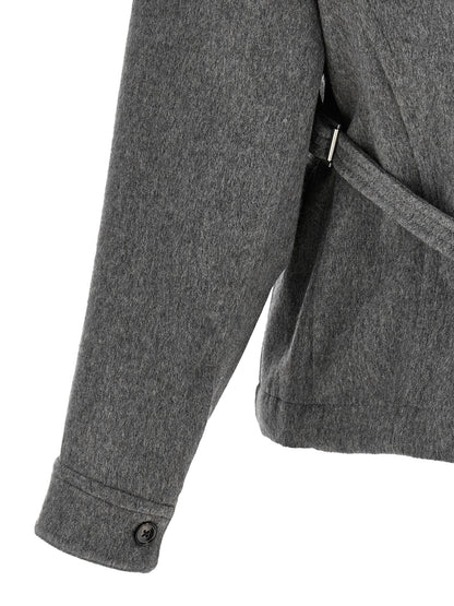 CO Gray Virgin Wool Full-Length Jacket