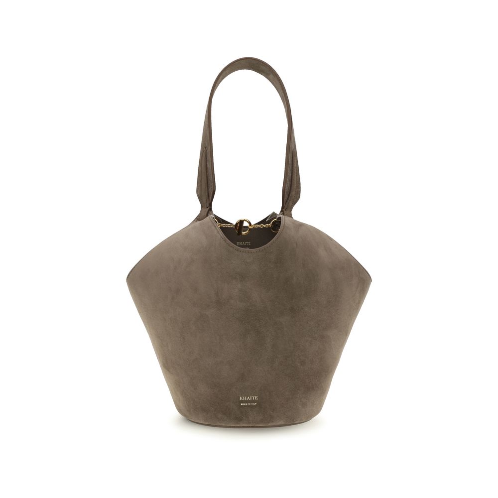 Khaite Brown Calf Leather Bos Taurus Shoulder Bag