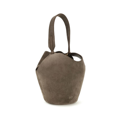 Khaite Brown Calf Leather Bos Taurus Shoulder Bag