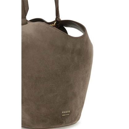 Khaite Brown Calf Leather Bos Taurus Shoulder Bag