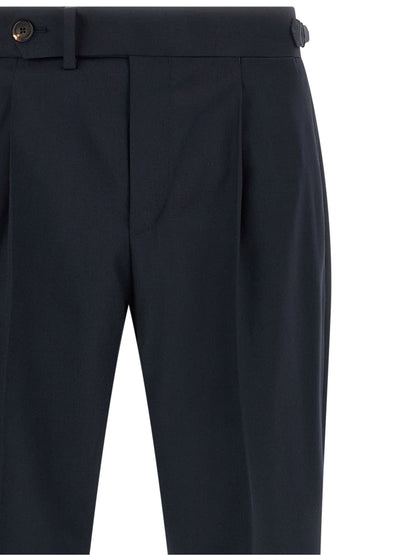 Pal Zileri Blue Wool Dress Pants