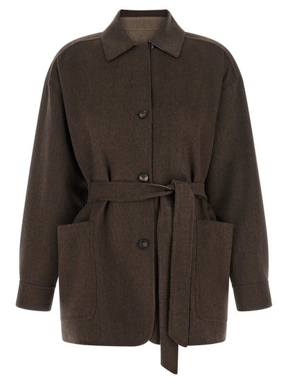 Max Mara Multicolor Cashmere Full-Length Jacket
