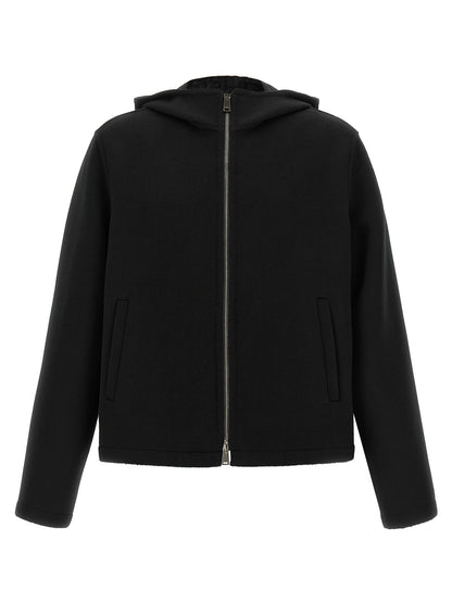 Fendi Black Virgin Wool Full-Length Jacket
